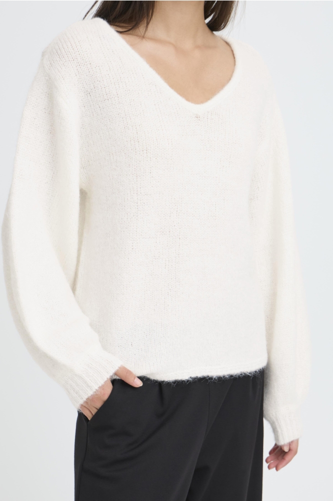 Ichi ecru dames trui | Close up