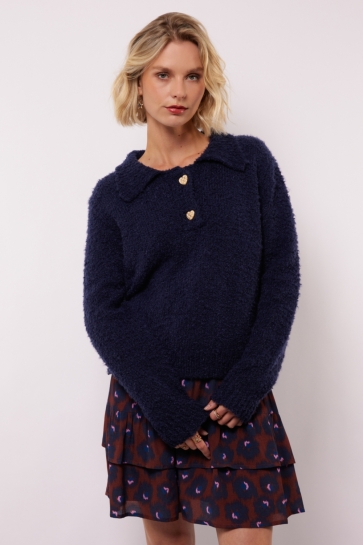 Fluresk Trui ZORINA KNIT SWEATER 25WLF01 625 MIDNIGHT BLUE