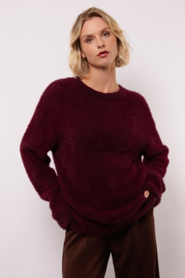 Fluresk Trui ISLENE KNIT SWEATER 25WLF02 302 WINE RED
