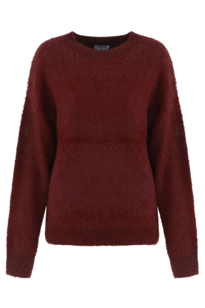 Fluresk bordeaux dames trui | Vooraanzicht