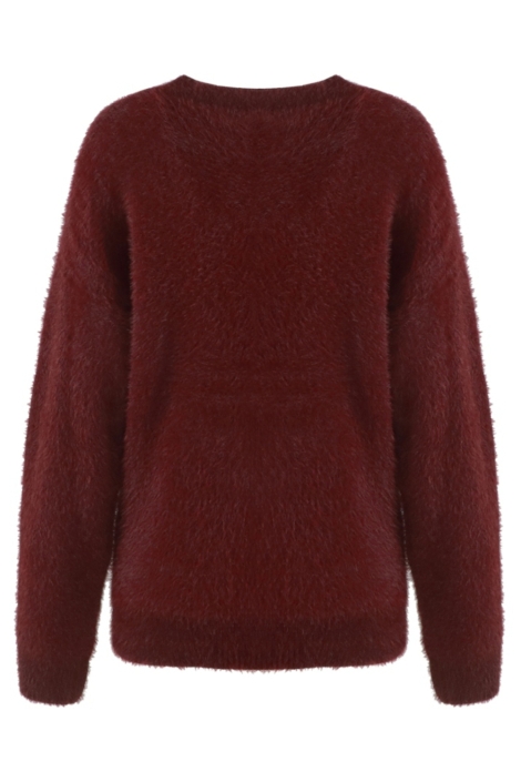 Fluresk bordeaux dames trui | Achteraanzicht