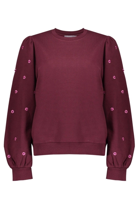 Geisha bordeaux dames sweater | Vooraanzicht