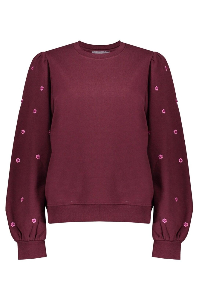 Geisha bordeaux dames sweater | Vooraanzicht
