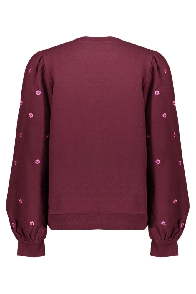 Geisha bordeaux dames sweater | Achteraanzicht