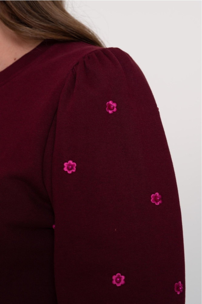 Geisha bordeaux dames sweater | Close up