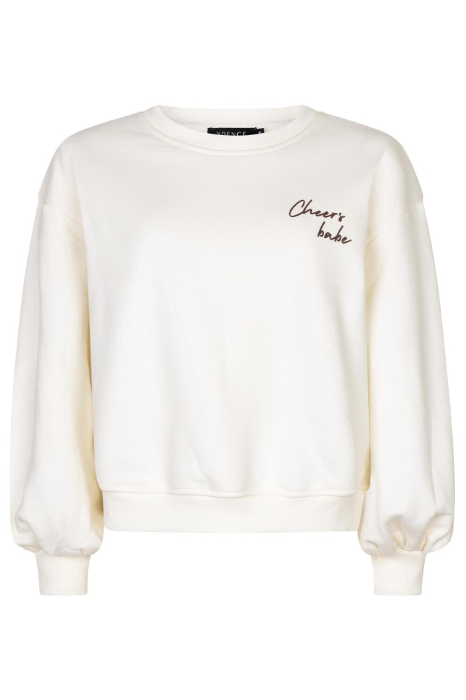 Ydence beige dames sweater | Achteraanzicht