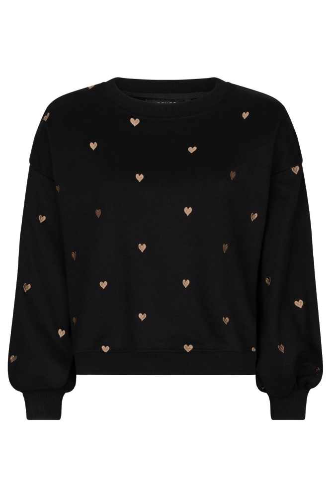 Ydence zwarte dames sweater | Achteraanzicht