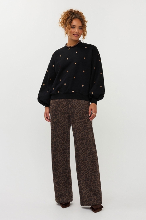 Ydence zwarte dames sweater | Close up