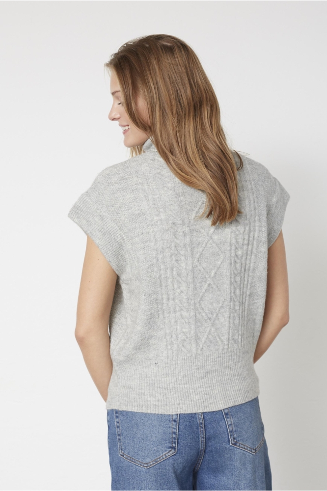 SisterS point grijze dames trui | Model achteraanzicht