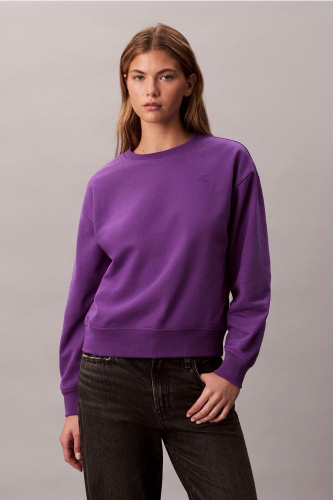 Calvin Klein paarse dames sweater | Model vooraanzicht