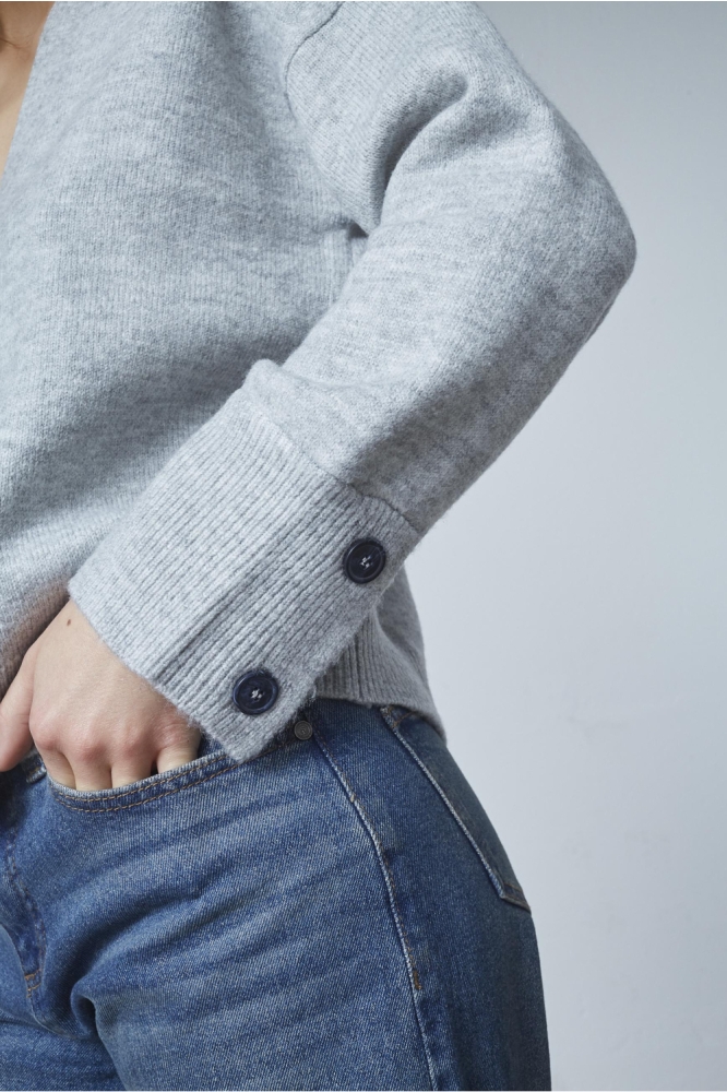 SisterS point grijze dames vest | Close up