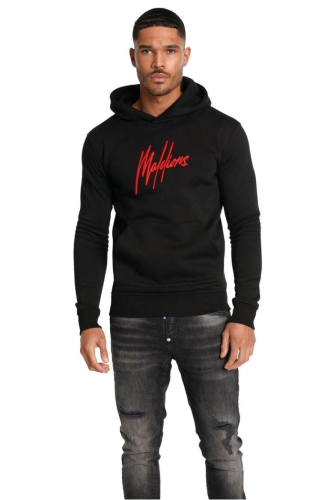 Malelions zwarte heren sweater | Model vooraanzicht