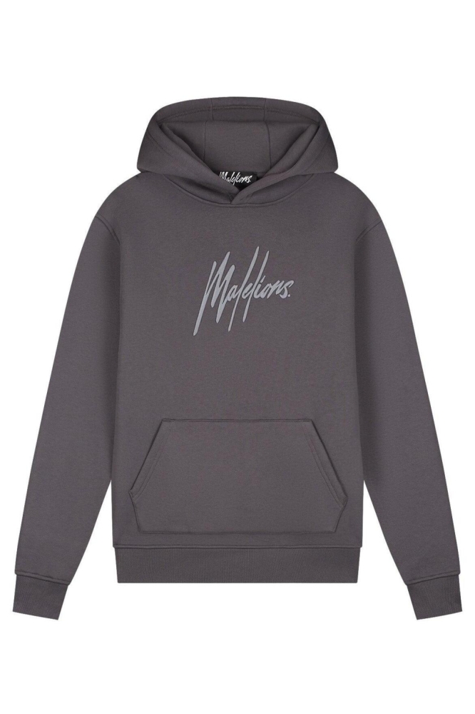 Malelions grijze heren sweater | Vooraanzicht