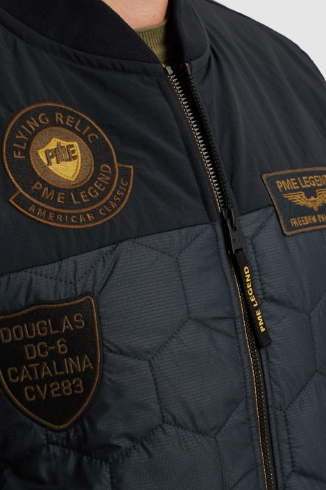 PME legend blauwe heren vest | Close up