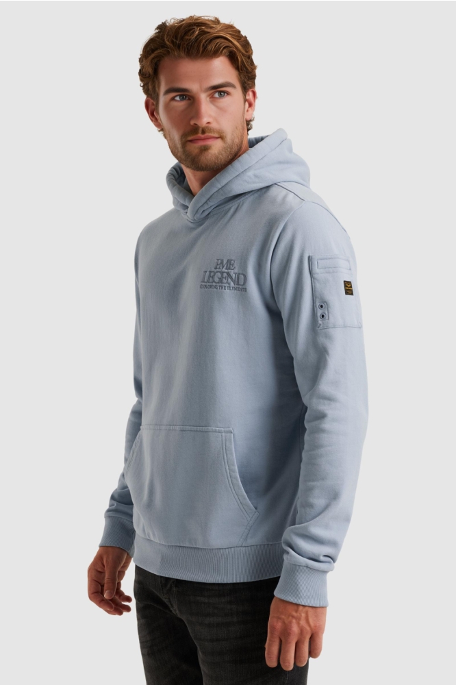 PME legend blauwe heren sweater | Model zijaanzicht