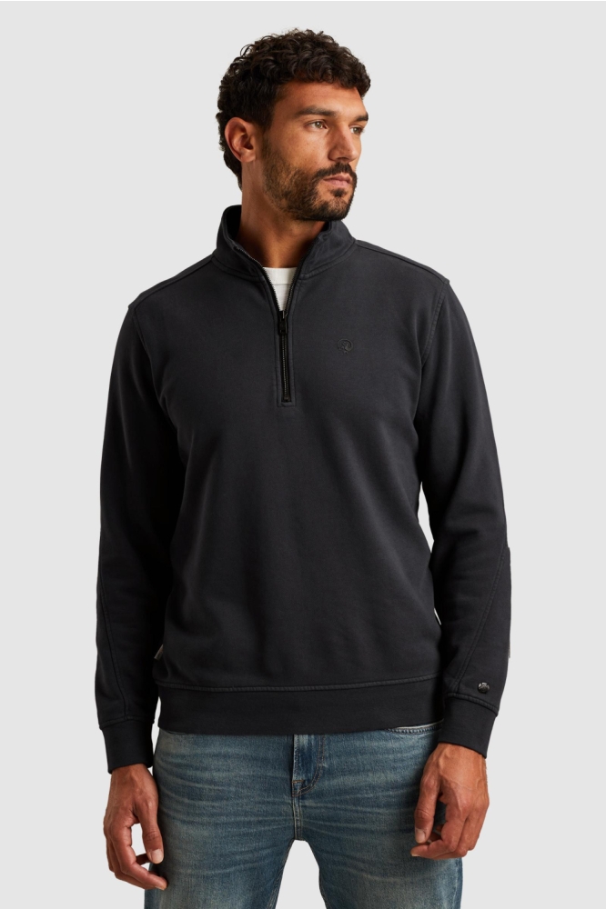 Cast Iron blauwe heren sweater | Model vooraanzicht