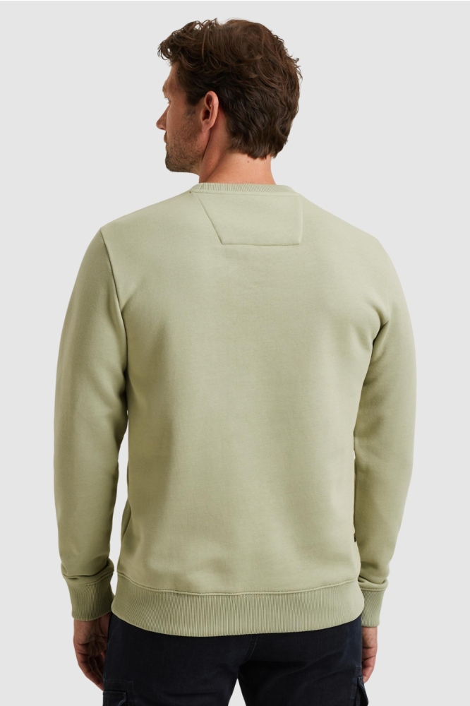 PME legend groene heren sweater | Model achteraanzicht