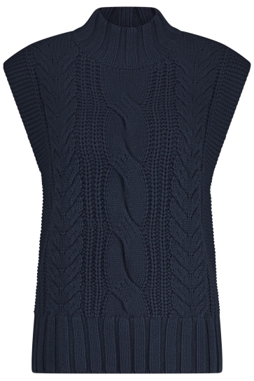 Red Button SLEEVELESS CABLE SRB4638 Navy