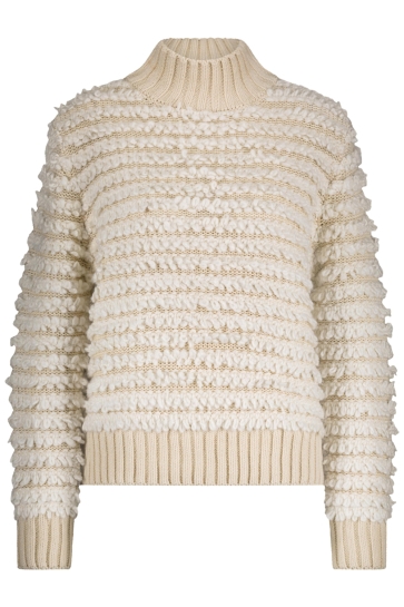 Red Button SWEATER WITH LOOPS SRB4612 Ecru