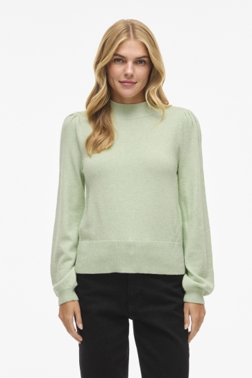Vila Trui VIRIL TURTLE-NK BALLOON L/S TOP - N 14084179 Smoke Green