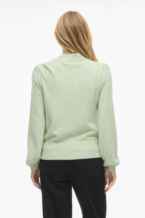 Vila groene dames sweater | Model achteraanzicht