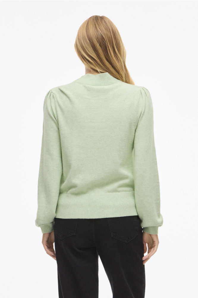 Vila groene dames sweater | Model achteraanzicht