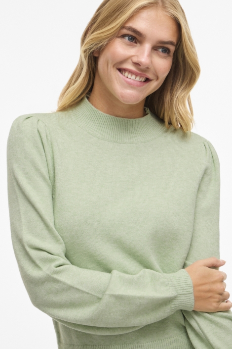 Vila groene dames sweater | Close up