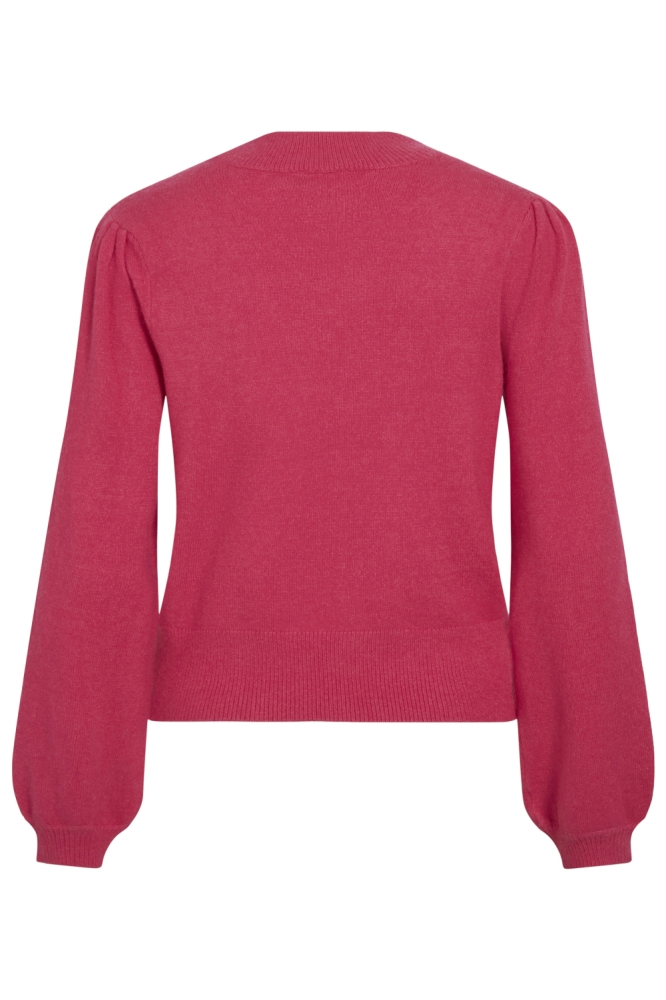 Vila rode dames sweater | Achteraanzicht