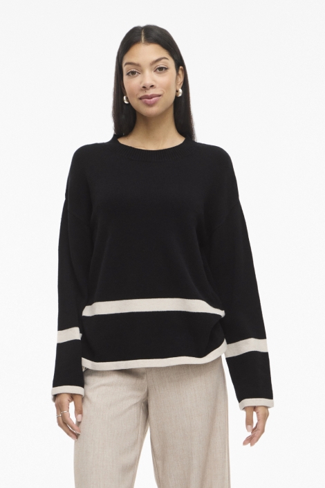 Vila zwarte dames trui | Model vooraanzicht