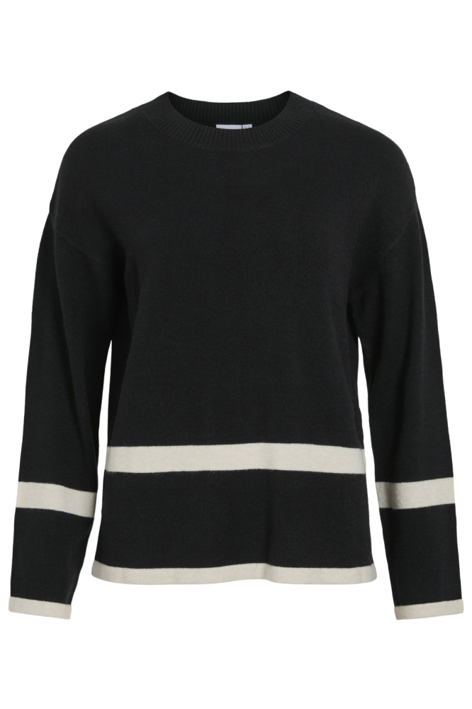 Vila zwarte dames trui | Vooraanzicht