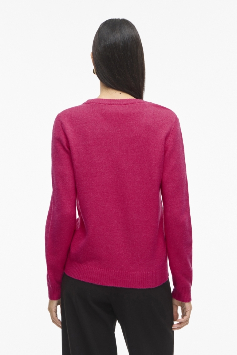 Vila roze dames trui | Model achteraanzicht