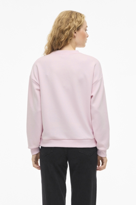 Vila roze dames sweater | Model achteraanzicht
