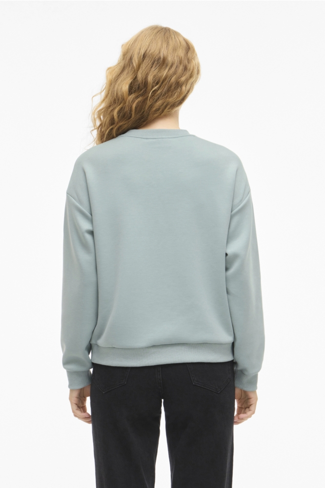 Vila groene dames sweater | Model achteraanzicht