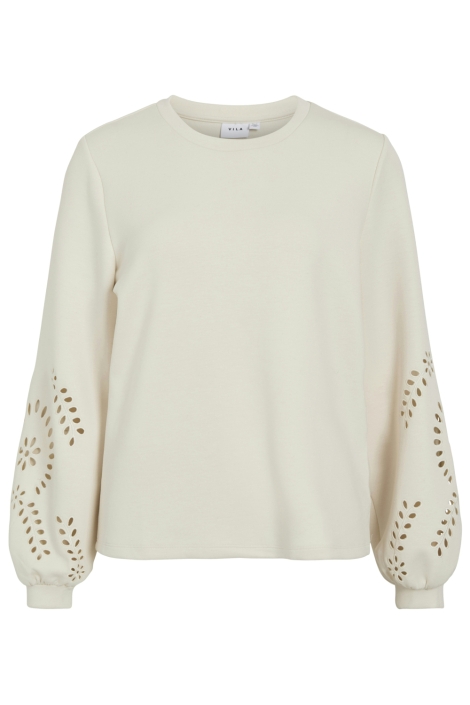 Vila beige dames sweater | Vooraanzicht