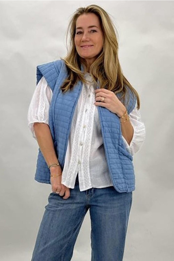 GILET KATOEN 22064 BLUE DENIM