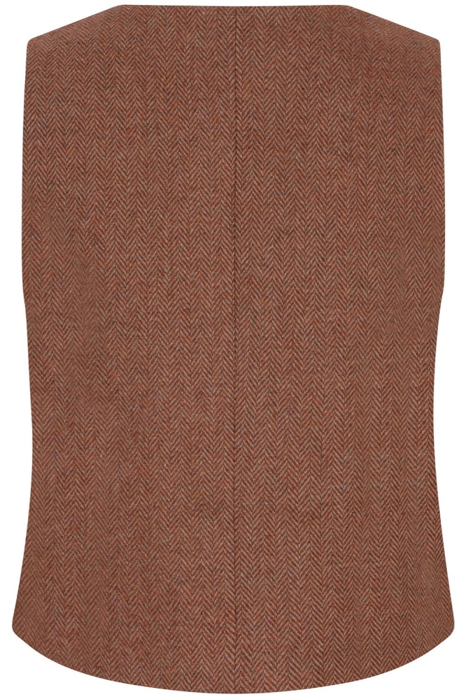 Ydence camel dames gilet | Achteraanzicht