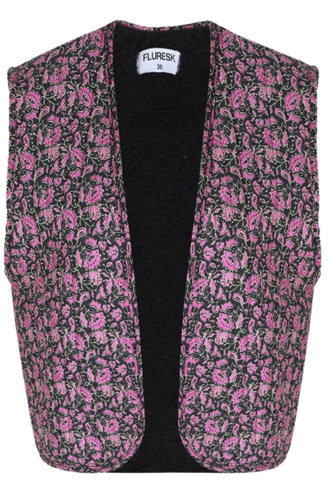 Fluresk paarse dames gilet | Vooraanzicht