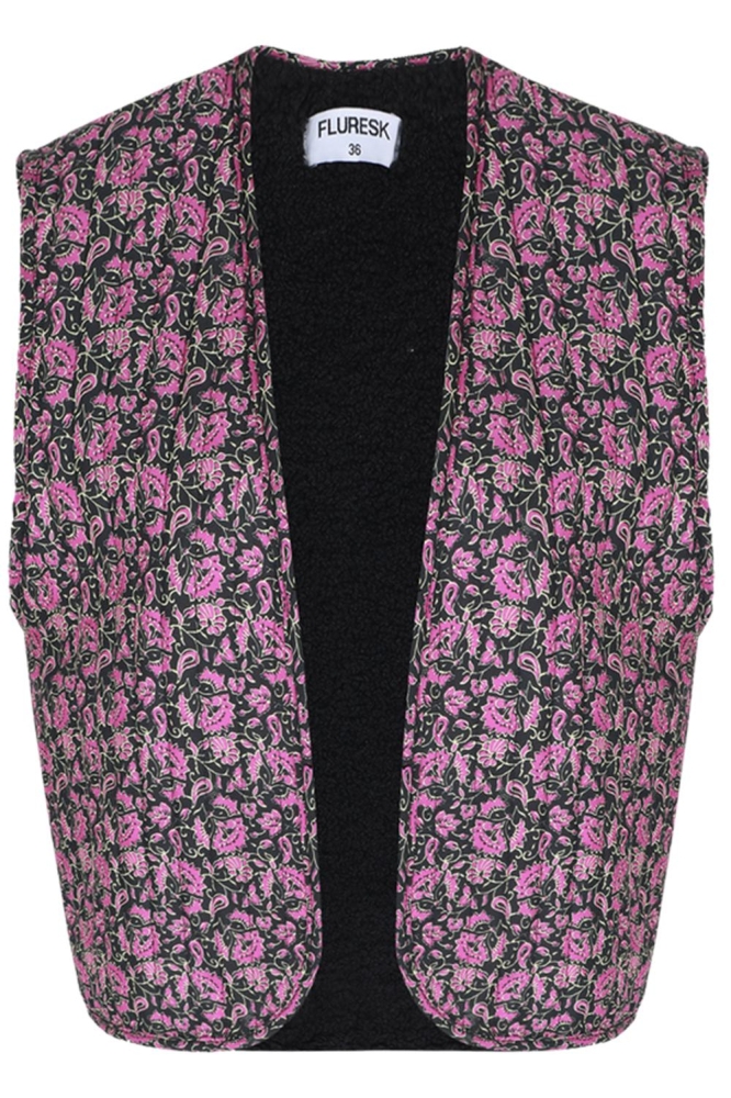 Fluresk paarse dames gilet | Vooraanzicht