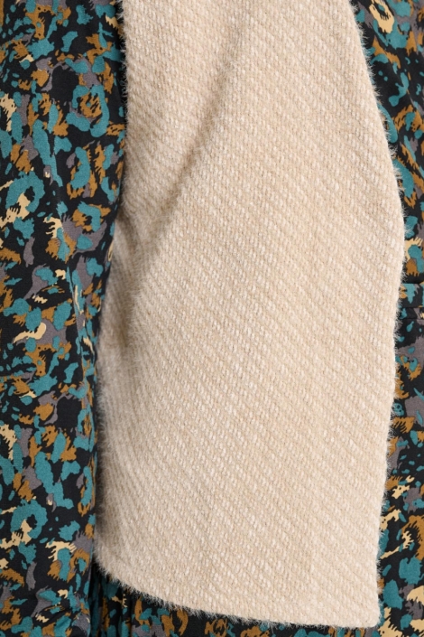 FOS Amsterdam beige dames gilet | Close up