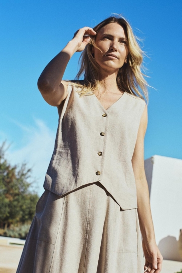 Freequent Vest FQLAVA WAISTCOAT 206284 SAND MELANGE