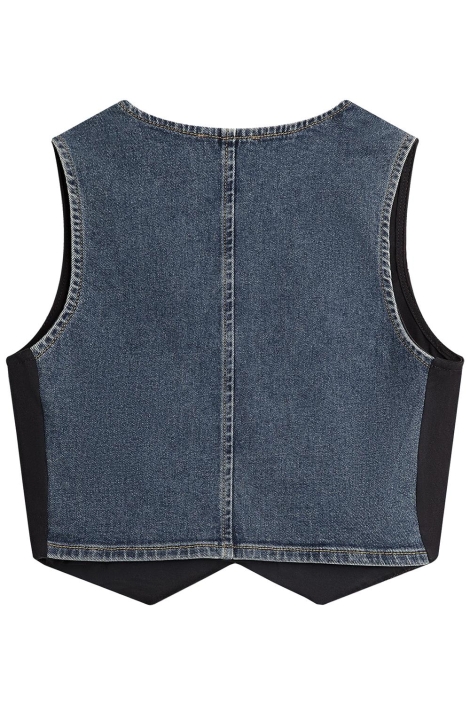 LTB blauwe dames gilet | Achteraanzicht
