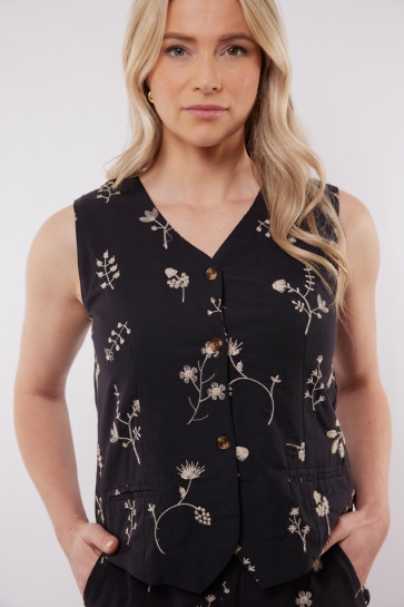 C&S The Label Vest POSTIANO GILET 25ZFXJ10 001 BLACK