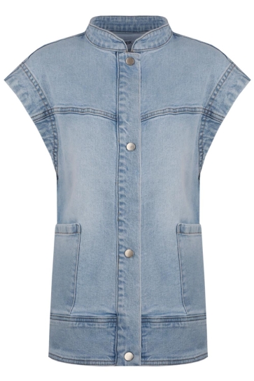 Fluresk Vest KAIA GILET 25ZFNF02 DENIM LIGHT BLUE