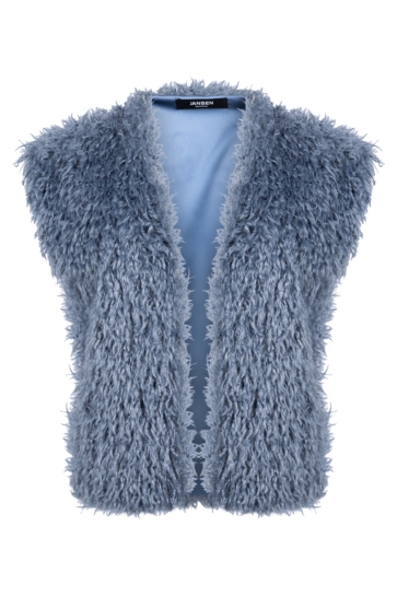 Juffrouw Jansen DALI W25 GILET FF 276 FAKE FUR 000761 BLUE GREY