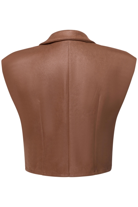 Kimara cognac dames gilet | Achteraanzicht
