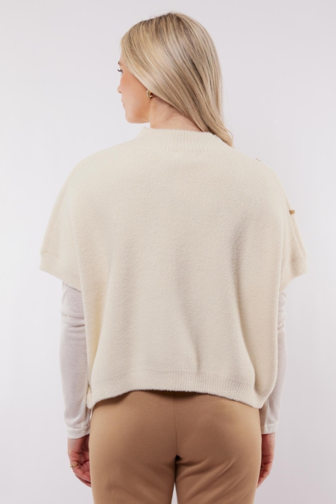 C&S The Label beige dames trui | Model achteraanzicht