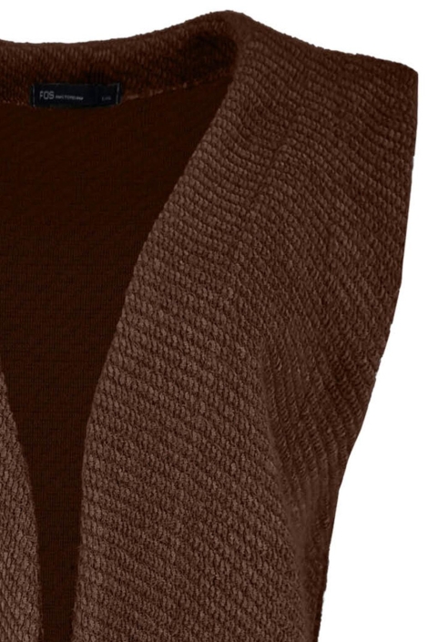 FOS Amsterdam bruine dames gilet | Close up