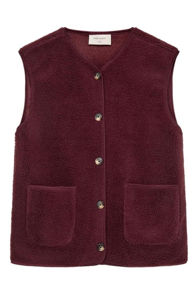 Freequent bordeaux dames gilet | Vooraanzicht