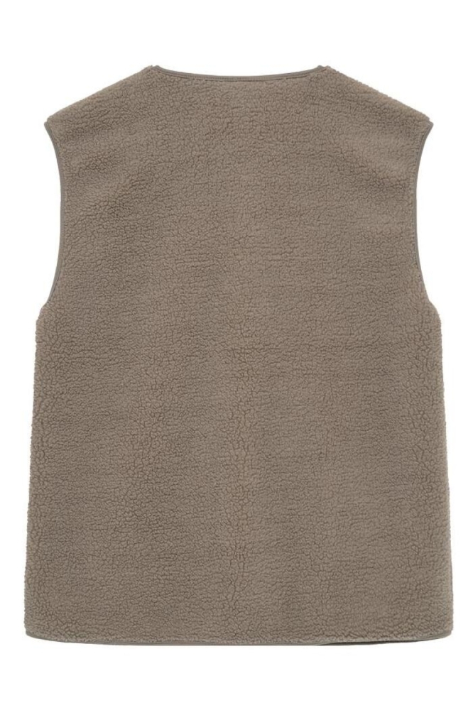 Freequent taupe dames gilet | Achteraanzicht