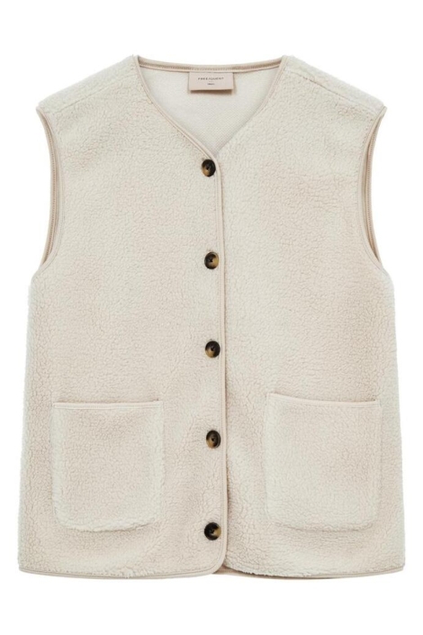 Freequent ecru dames gilet | Vooraanzicht